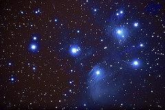 M45 - Pleiadi by Luca Argalia on Flickr, licensed under CC BY 2.0